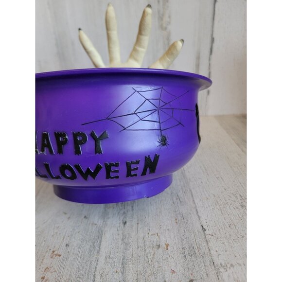 Gemmy purple AS IS candy bowl happy Halloween hand prop - Picture 8 of 13